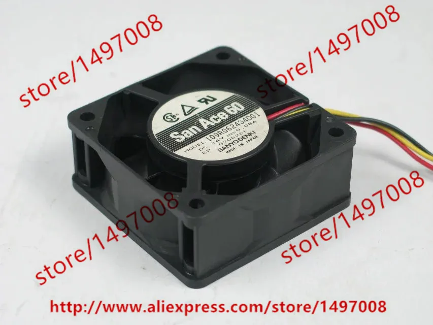 Вентилятор охлаждения сервера Sanyo Denki 109R0624S4D01 DC 24V 0.08A 60x60x25 мм|square fan|server fan60mm 24v fan |