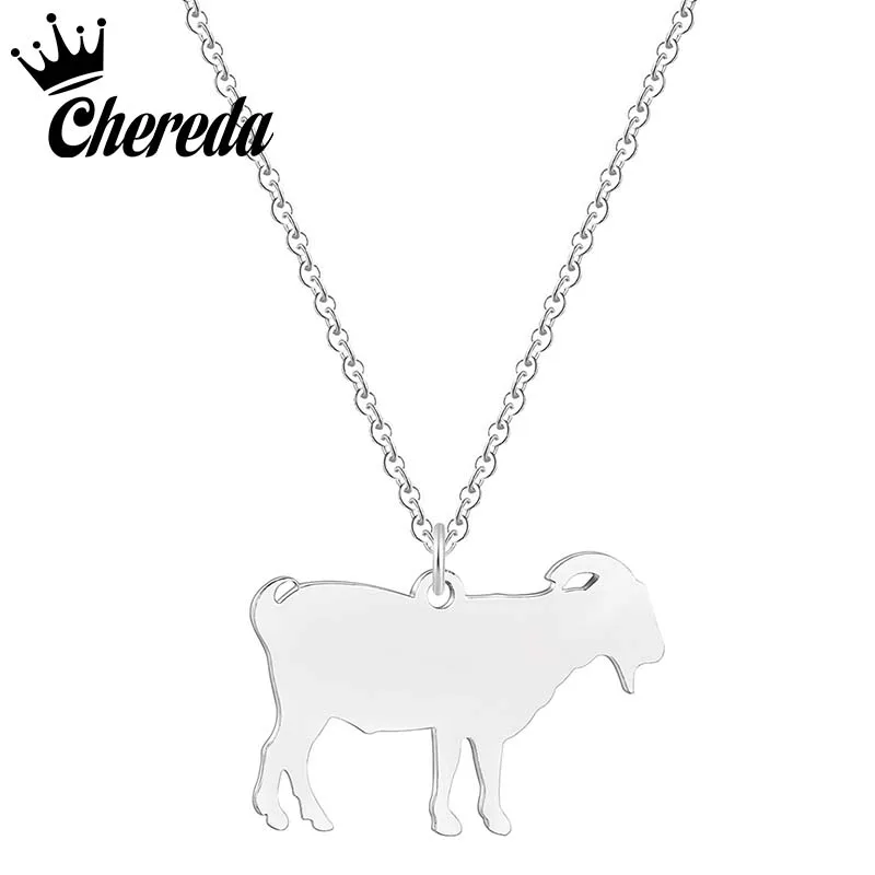 

Chereda Cute Animal Necklaces For Women Vintage Jewelry Stainless Steel Chain Choker Statement Necklace Collier Bijoux