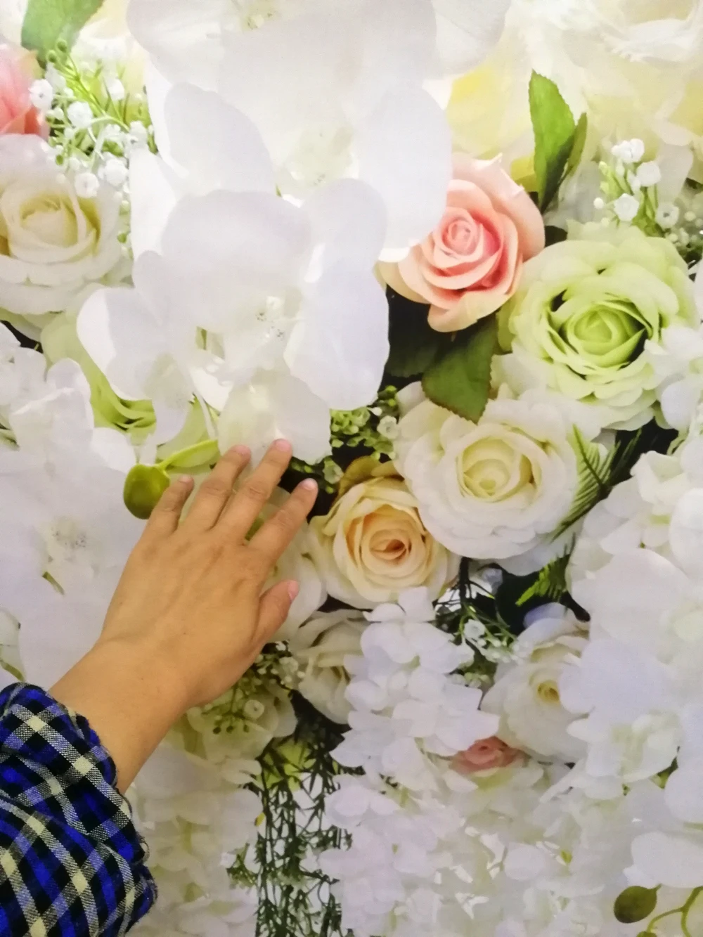 Свадебный фон для фотосъемки с белыми цветами и занавесками|Фон фотосъёмки| |