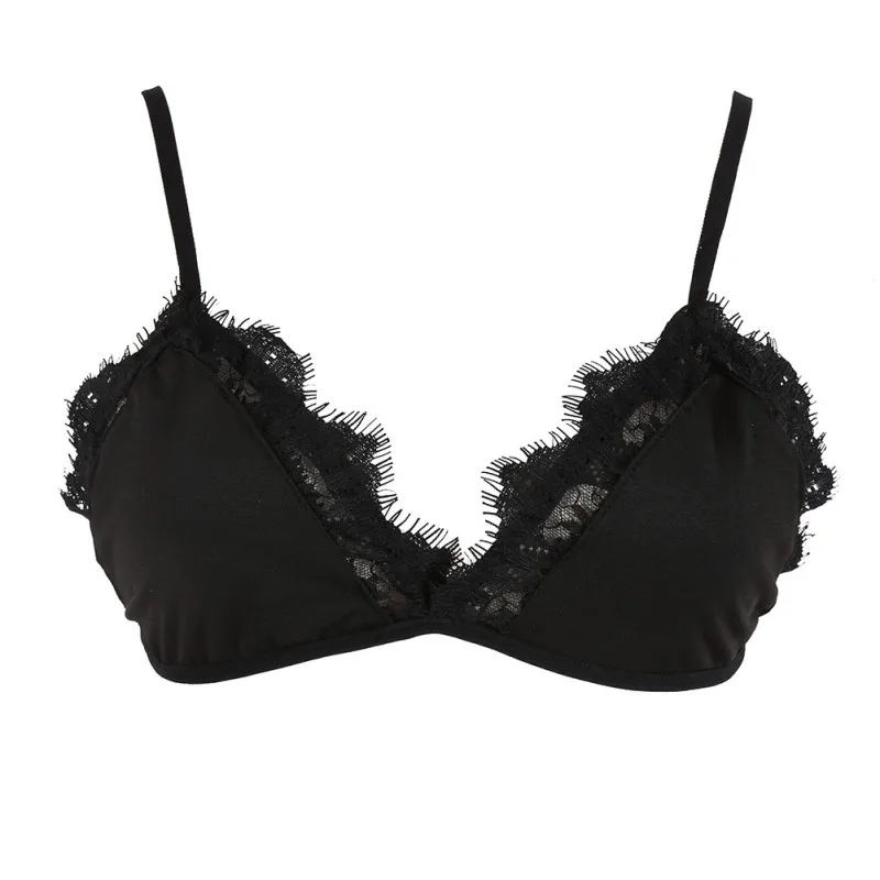 Женский цветочный прозрачный кружевной треугольный бюстгальтер без косточек