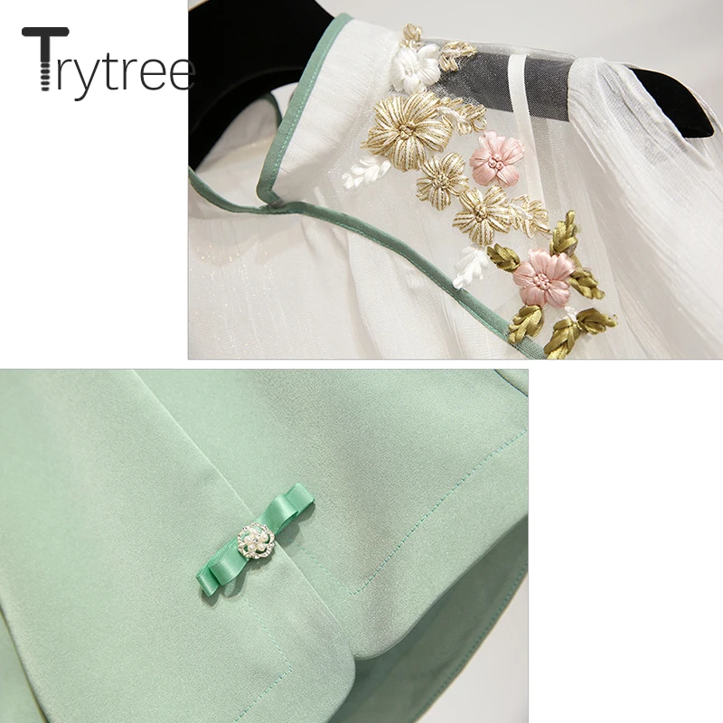 Trytree/летний женский комплект из трех предметов повседневные топы с цветочной