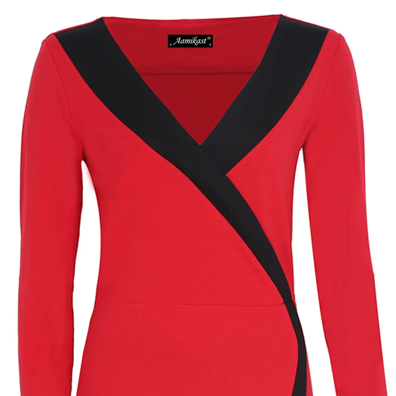 Женское платье с V образным вырезом длинным рукавом|fashion women dress|women business dresswomen dress |