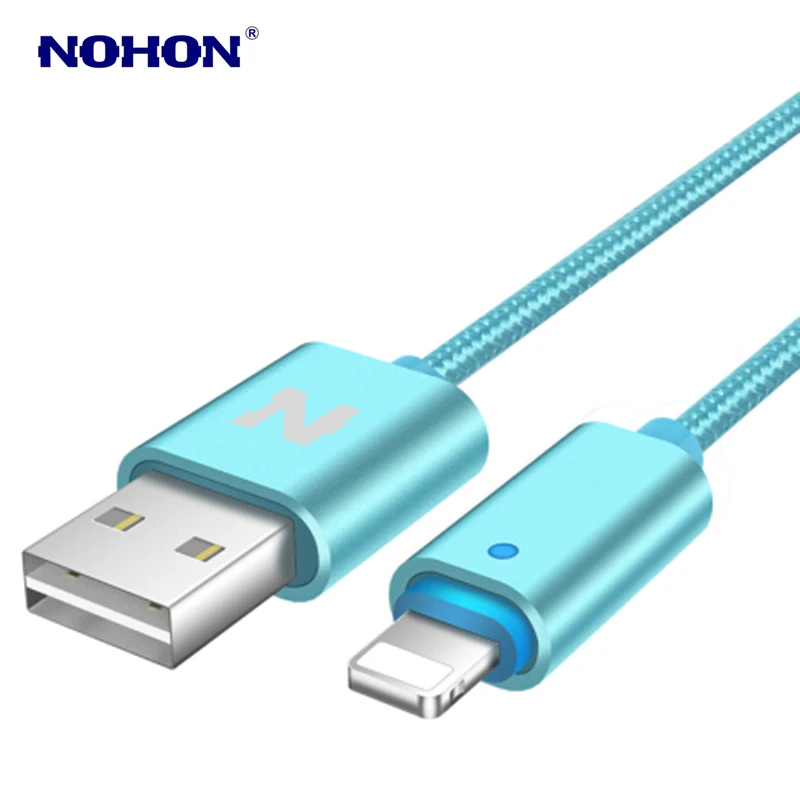 NOHON 1 5 м USB кабель для зарядки данных iPhone XS Max XR X Smart LED Light кабели 5S 6 6S 7 8 Plus iPad mini 2