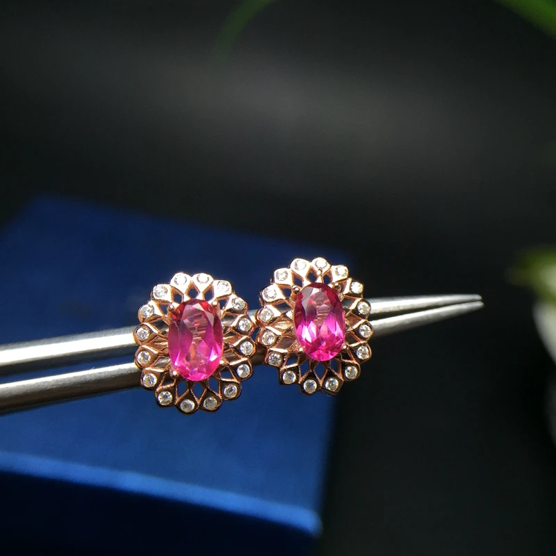 Подвеска из серебра 925 пробы с натуральным топазом в стиле цветка красивый дизайн