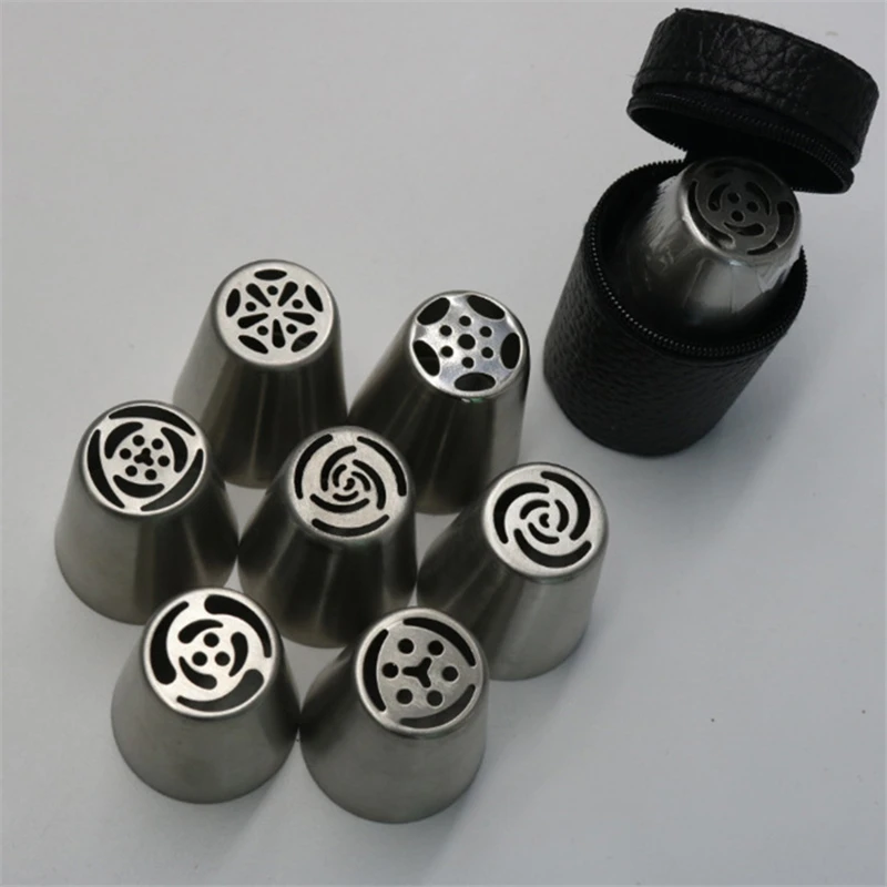 7 Head Flower Mouth Set Large Seamless Cream Cake Decorative Tools DIY Molding Bake Tool Novice Get Started Suickly |