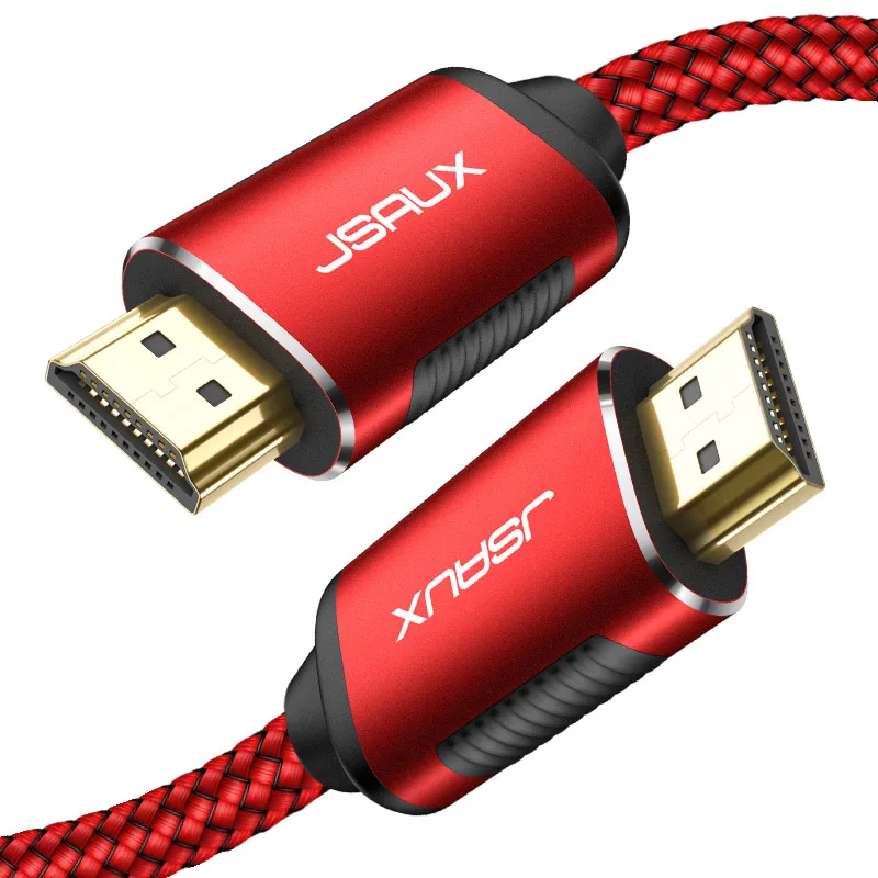 Red JSAUX HDMI 2,0 высокоскоростные Позолоченные разъемы плетеный шнур совместимый Ethernet/аудио возвратный канал, видео 4K UHD 2160 p, HD - Цвет: Red