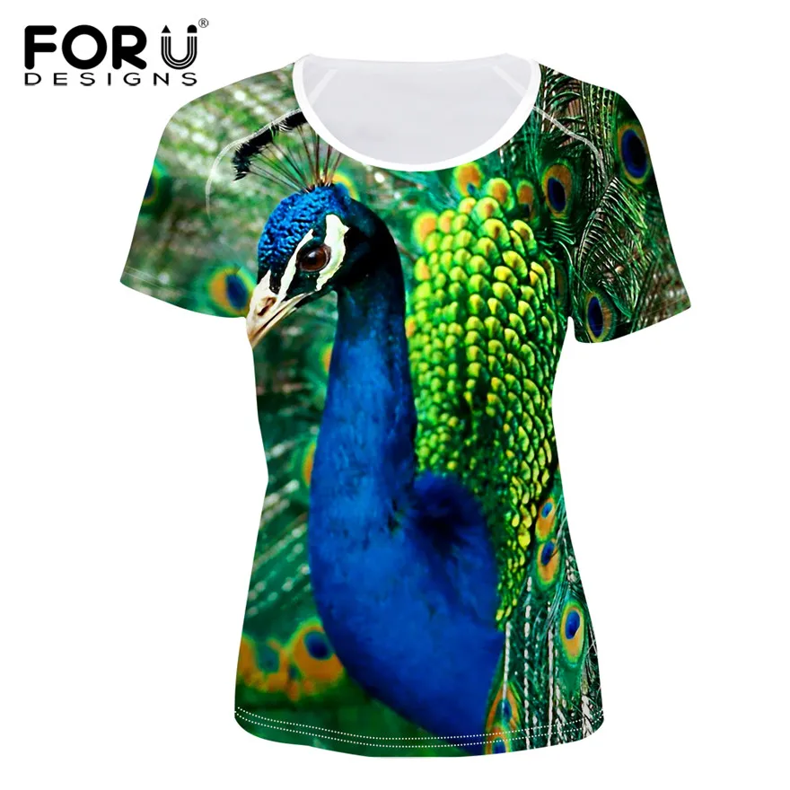 CA4665BV FORUDESIGNS/женские футболки Crazy Horse, женская футболка с 3D животным, удобные женские повседневные футболки с коротким рукавом, ropa mujer размера плюс - Цвет: CA4665BV
