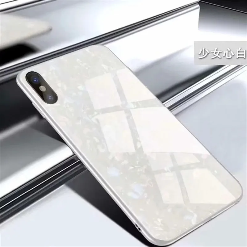 Luxury Shockproof Tempered Glass mobile Phone Case For iPhone X XS Conch Cover Shell Max XR |