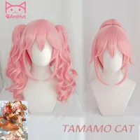 【AniHut】Tamamo No Mae Wavy Curly Ver Fate Grand Order Cosplay Wig Tamamo Cat Pink Women Hair FGO Cosplay Halloween Hair