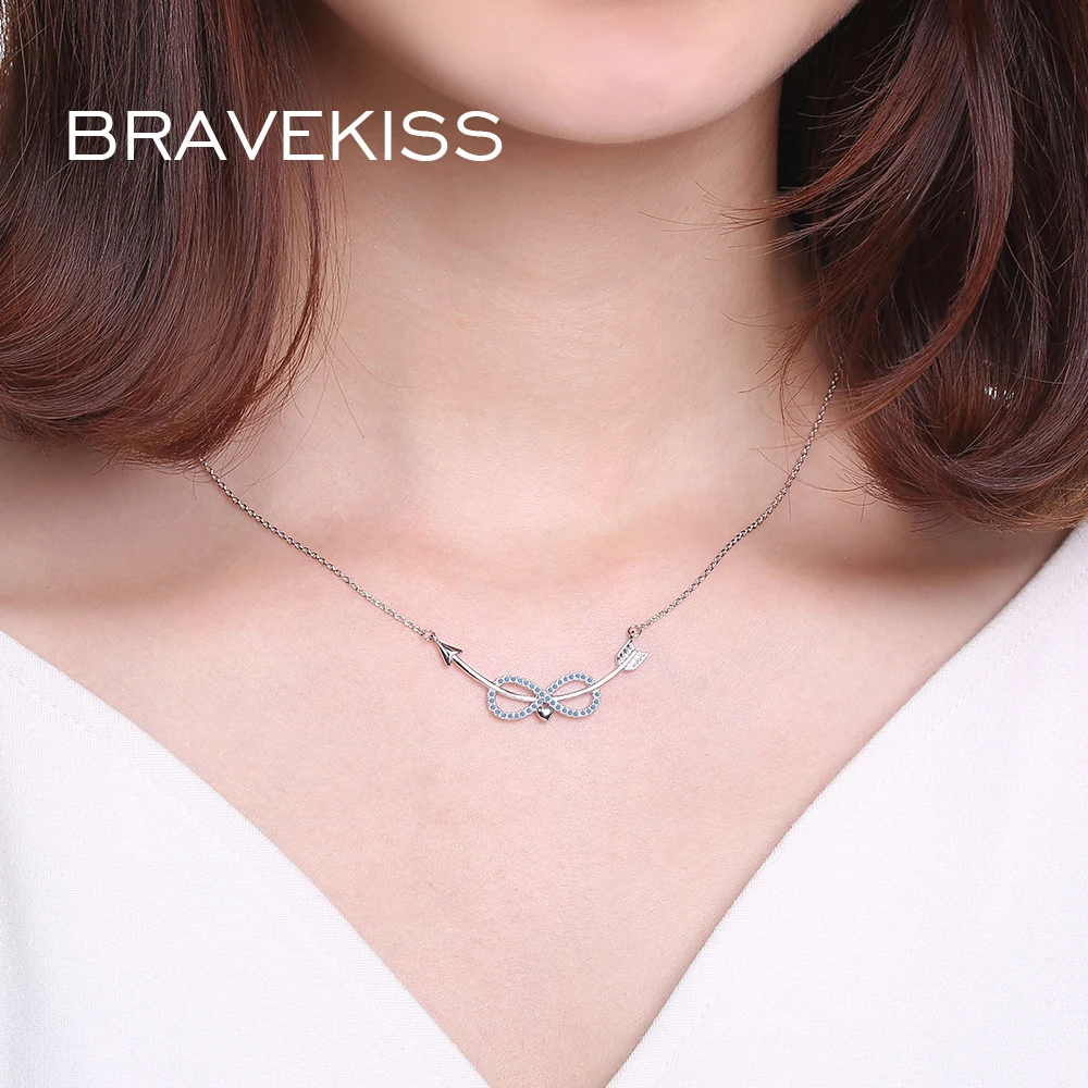 BRAVEKISS ожерелья с кулоном в виде стрелы любовь сердце бесконечность цепочка звено