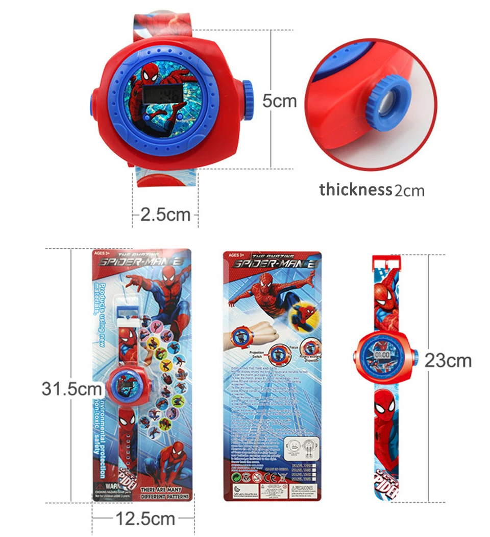 Детские часы Montre Enfant с 3D проекцией в виде Человека-паука для маленьких девочек и мальчиков, детские спортивные цифровые наручные часы relojes