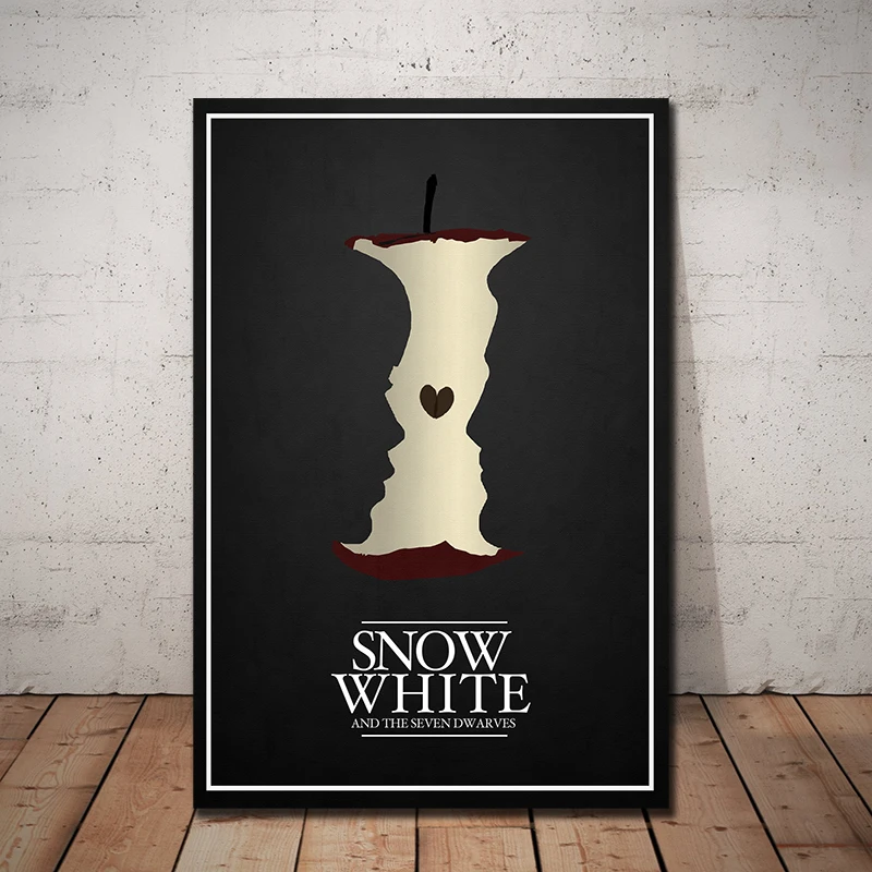 Affiche Minimaliste Белоснежка и семь гномов постер Картина на холсте спальня стены