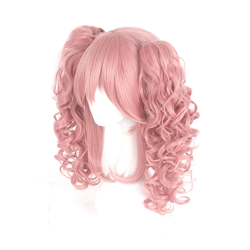 MCOSER 45 см короткий с двумя хвостиками синтетический розовый высокая температура волокно косплей парик 656C