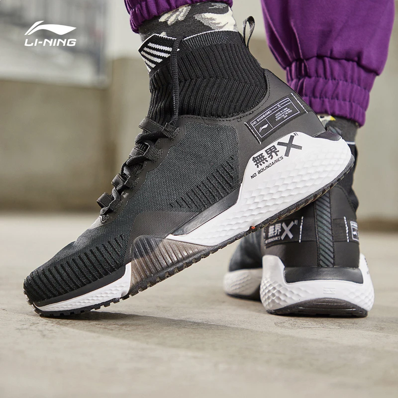 Li-Ning Men NO BOUNDARIES Training Shoes Cushion Mono Yarn Breathable High-Cut LiNing CLOUD Sport Shoes Sneakers AFJP003 YXX048
