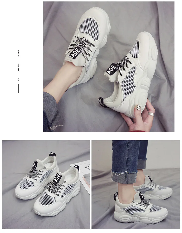 Женские кроссовки; коллекция года; basket femme tenis feminino; белые туфли на платформе; женские кроссовки с круглым носком и кружевом; женская летняя обувь