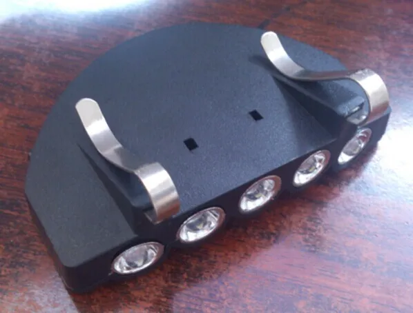 Metal Clip Мини Портативный на Кепки свет фар с зажимом 5-Led свет автомобильный стробоскоп для ремонтных работ, для чтения на природе Рыбалка походы - Испускаемый цвет: Metal Clip