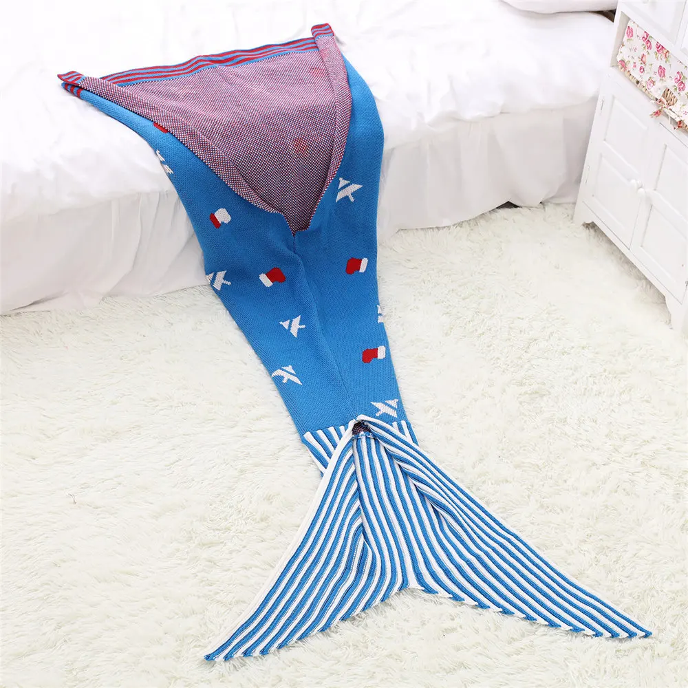 Модное трикотажное одеяло хвост русалки ручная работа детская дизайнерская
