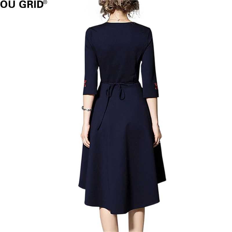 Вечерние платья с цветочной вышивкой женское весеннее элегантное тонкое платье