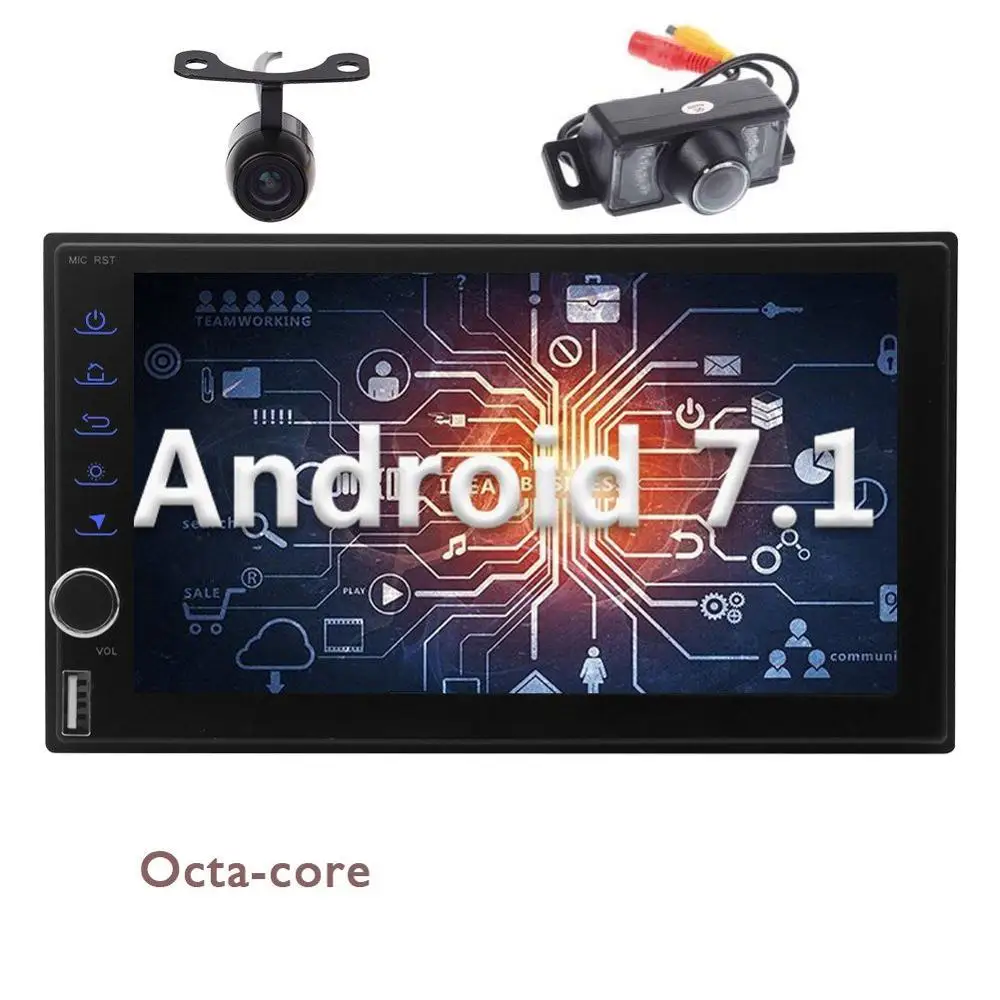 Передняя и задняя камера + Eincar Android7.1 Восьмиядерный Автомагнитола двойной din