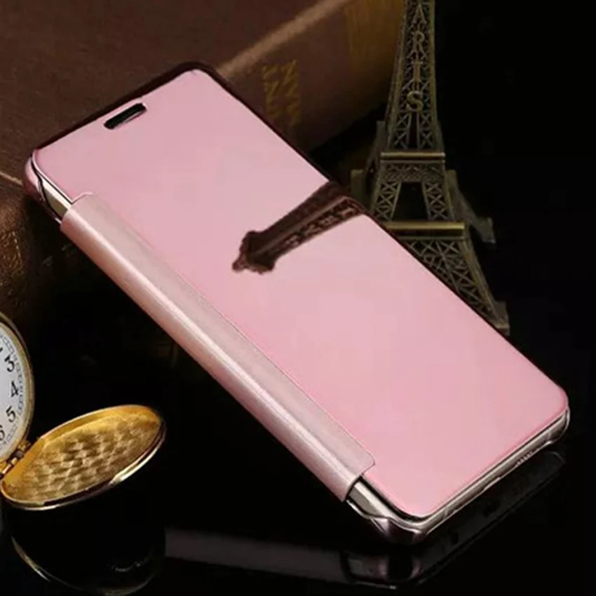 Жесткий зеркальный чехол с гальваническим покрытием и откидной крышкой