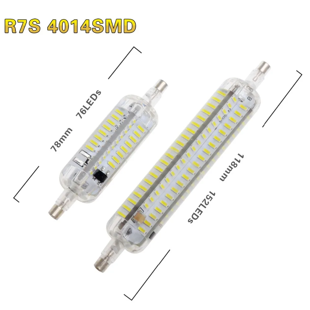 R7S Светодиодная лампа 78 мм 118 SMD 4014 лампада J78 J118 220-240 в 360 градусов полное освещение