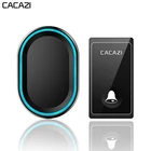 Беспроводной дверной звонок CACAZI, Автономная Водонепроницаемая кнопка, 58 мелодий, вилка стандарта США, ЕС, Великобритании, интеллектуальный домашний звонок, не требует батареек