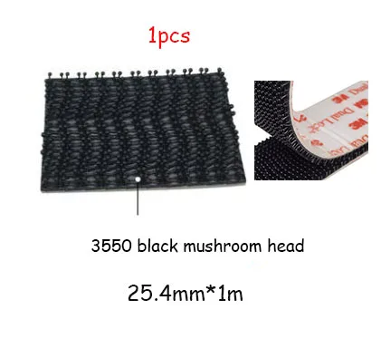 1pcs 25.4mmx1m 25,4 мм(Ш) 3 м черный двойной замок SJ3550 Грибная головка клейкая фиксируемая крепежная лента для автомобиля, компьютера, комнаты, украшения - Цвет: 1pcs 25.4mmx1m