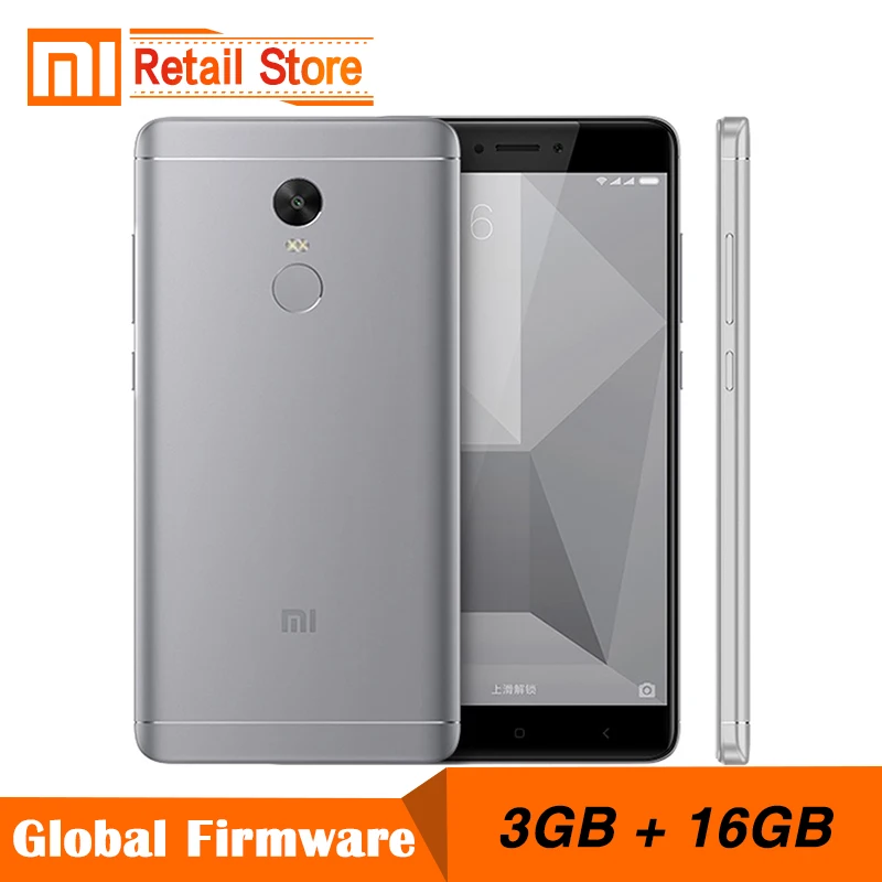Xiaomi Redmi Note 4x3 ГБ Оперативная память 16 Встроенная мобильного телефона 4 x Snapdragon 625 Octa