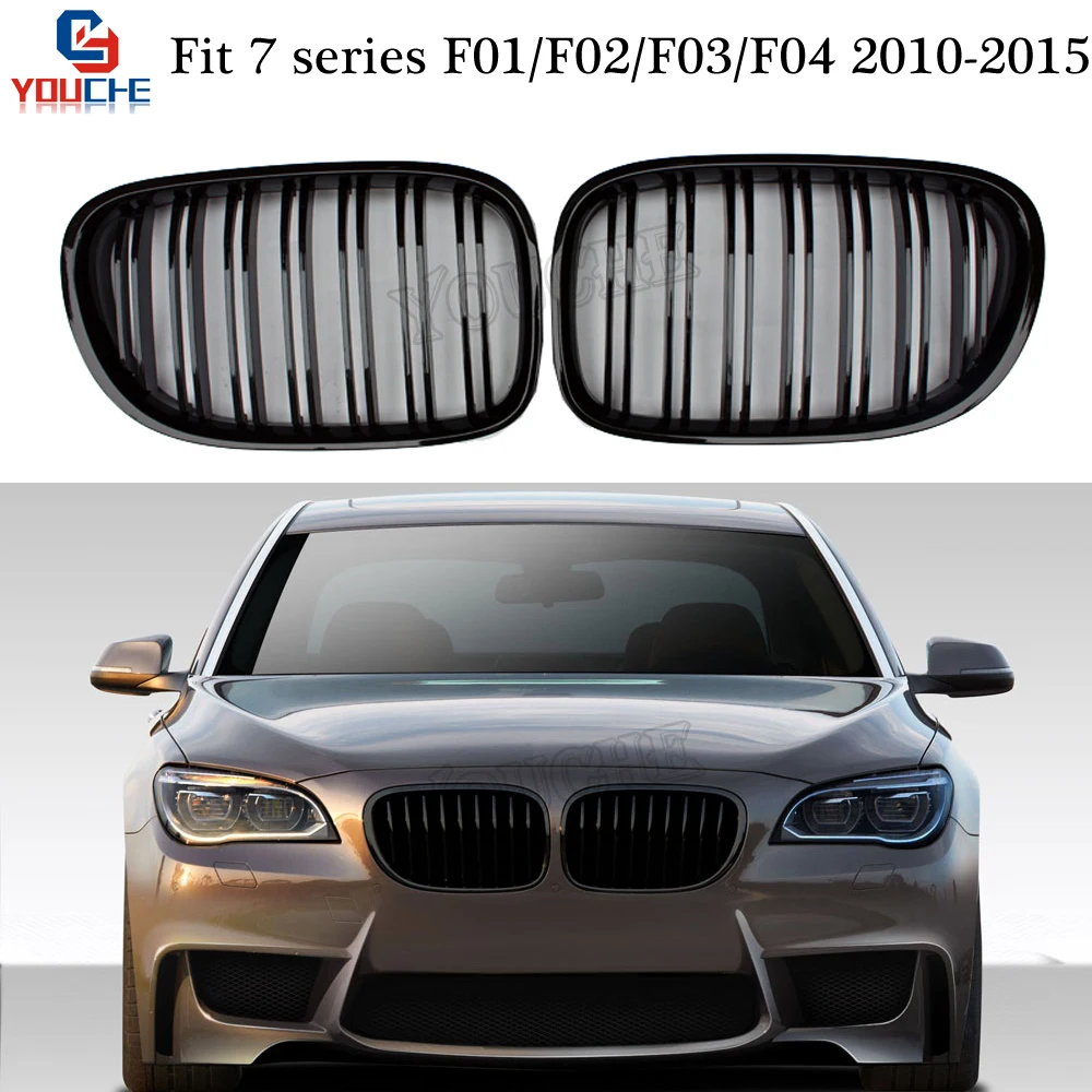 Сменная глянцевая черная сетка для переднего бампера BMW 7 серии F01 F02 F03 F04 2010 2015 730i