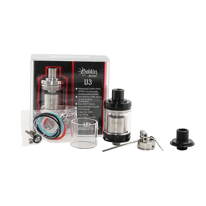 Оригинальный YOUDE Гоблин мини V3 RTA майка начинкой с двумя 16 мм стойки распылитель