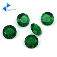 size 115mm light green color round shape machine cut loose glass stone synthetic gems for jewlry