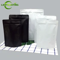100pcs stand up matte blackwhite foil zip lock bag coffee powder nuts chocolate spice resealable storage heat sealing pouches
