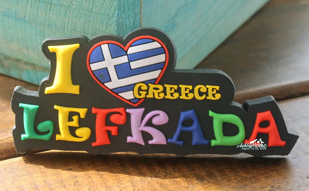 Lefkada я люблю Грецию красочный декоративный резиновый сувенир магнит на