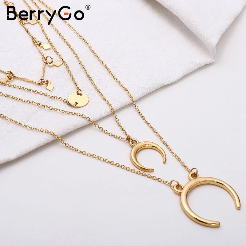 BerryGo Moon Сексуальная Многослойная Подвеска Аксессуары для женщин блесток