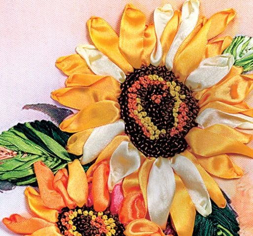 45x85cm 3D Flourishing Ribbon embroidery kit stain painting set handcraft DIY handmade needlework art home decor | Дом и сад