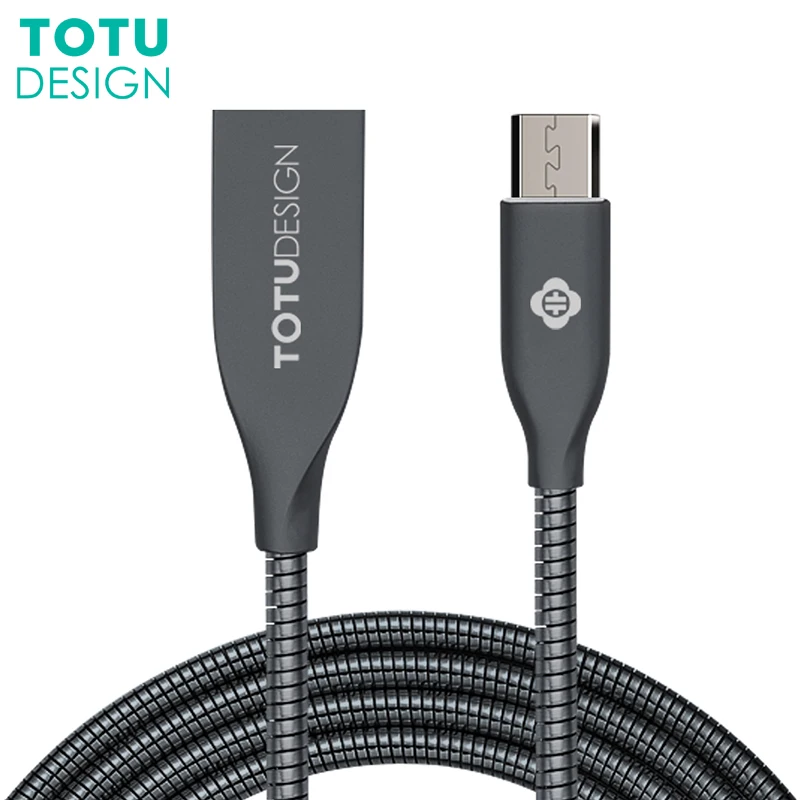 TOTU металлический провод Быстрая зарядка USB кабели микро Usb кабель андроид