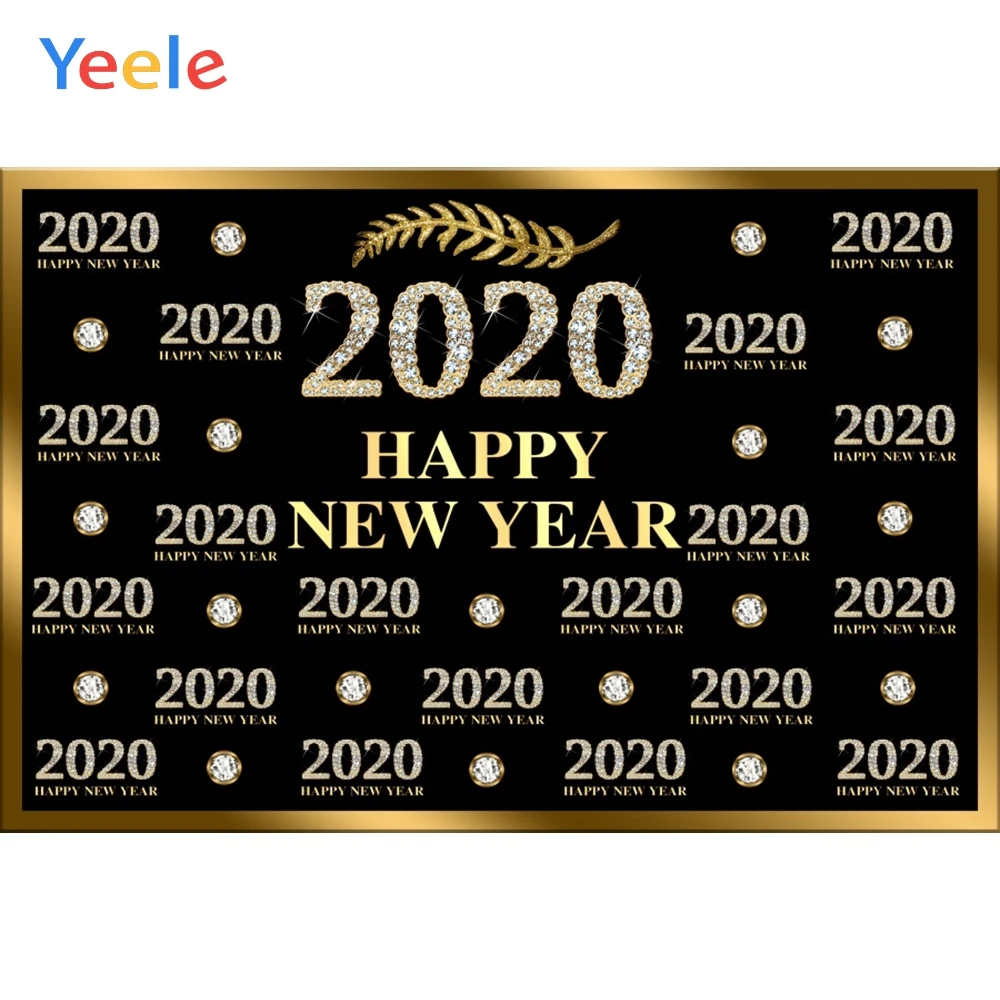 Yeele 2020 новогодние обои алмазные золотые слова фотофоны персонализированные