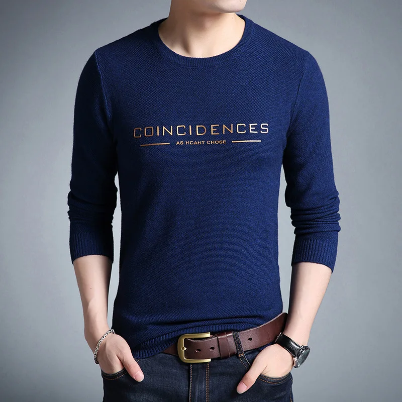 blue 1331 весна осень мода Pull Homme тонкий пуловер мужской круглый трикотажный кардиган мужской свитер плюс размер 4XL шаблон буквы - Цвет: blue