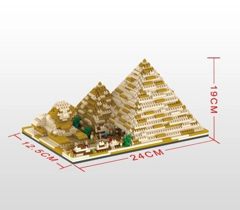 YZ 059 международно известная архитектура пирамиды Египет золотые башня 3D Модель