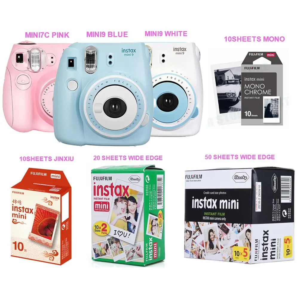 Мини-камера Fujifilm Instax Mini7c Mini9 пленка 3 дюйма фотобумага просто нажмите кнопку