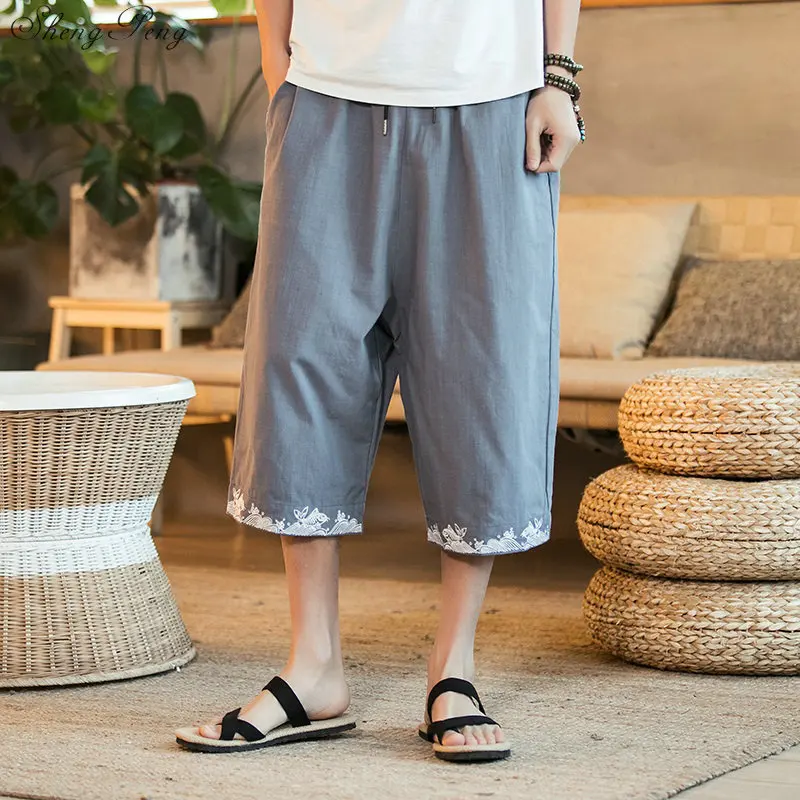 Китайские мужские льняные черные штаны китайская мужская одежда для кунг фу