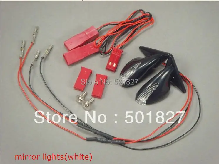 YUKALA 2 компл./лот 1/10 RC автомобиль зеркало с подсветкой наборы для 1/8