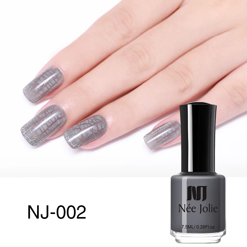 NJ-002 NEE JOLIE, 7,5 мл, лак для ногтей с эффектом потертости, идеальный маникюр, лак для ногтей с эффектом трещин, грунтовка, быстросохнущий, сделай сам, инструменты для красоты ногтей - Цвет: NJ-002
