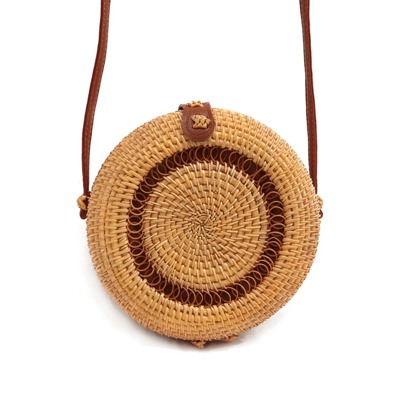 Boho ротанга сумка через плечо с регулируемый кожаный ремень для хранения, сумки для макияжа, органайзер, Тото многоцелевой Для женщин Сумки