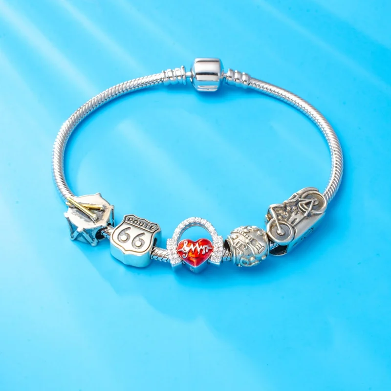 Sambaah Love Music Heartbeats Charm with CZ Stone 925 Sterling Silver Headphone Beads Fit Original Musical Note Bracelet | Украшения и