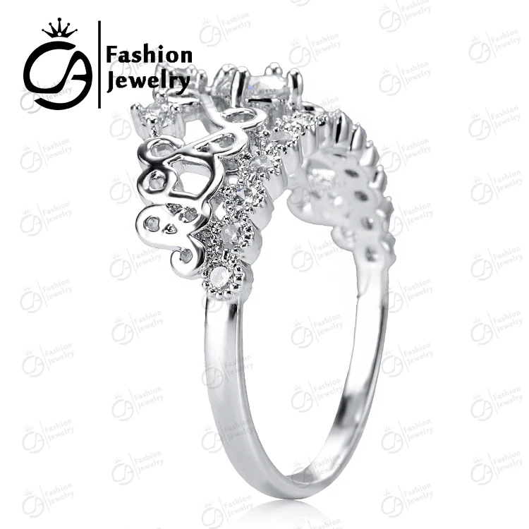 Модное ювелирное изделие белое золото Halo кубический цирконий принцесса сердце