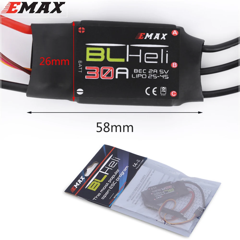 4 шт./лот EMAX BLHELI 20A 30A 2A 5V электрический регулятор скорости для квадрокоптера QAV250 250