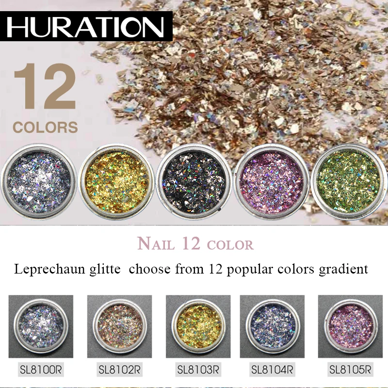 Huration ногти блеск волшебный порошок полировка цвет хамелеон Маникюр зеркало хром