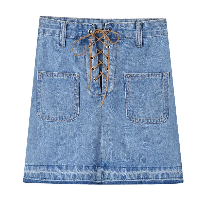 Женские джинсовые юбки в английском стиле новые модные облегающие