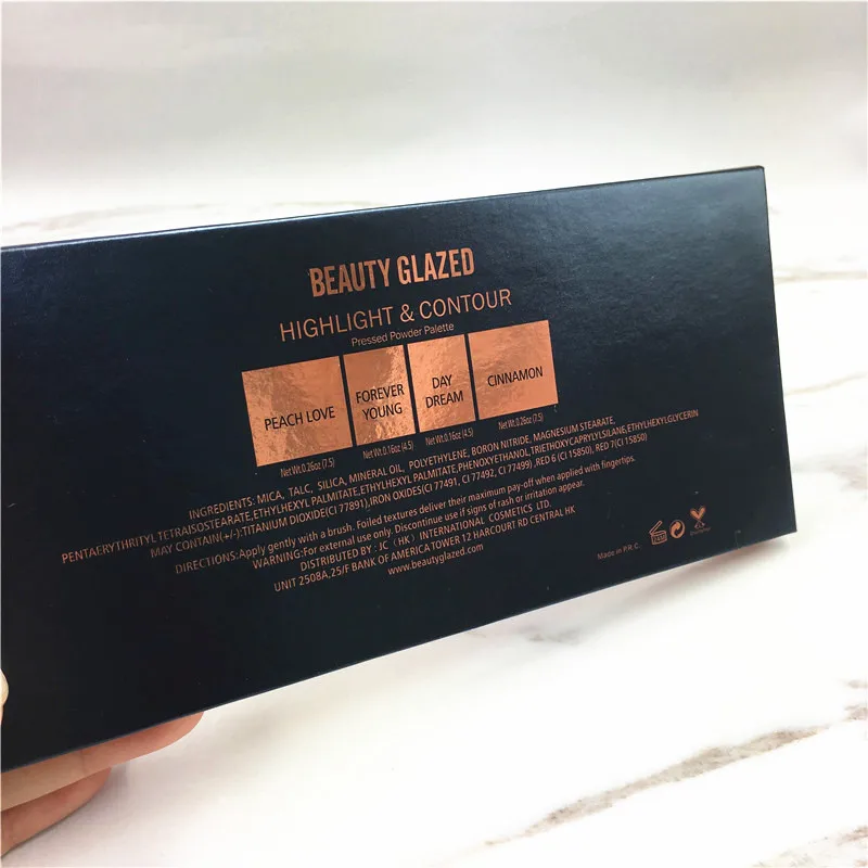 2017Beauty Glazed kylighter Eyeshadow Palette Glitter Diamond Pigment Shimmer Eye Shadow Koko Kollection Highlighter |
